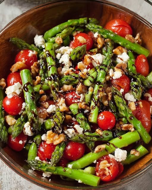 Asparagus, Tomato & Feta Salad with Balsamic Vinaigrette | Perfect Easter Salad