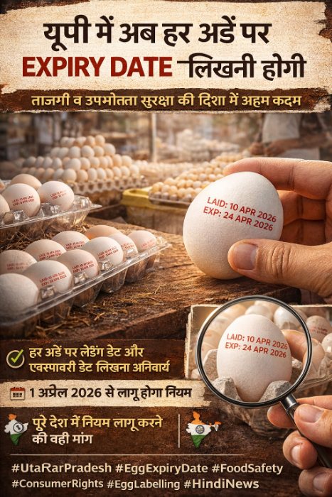 यूपी में हर अंडे पर एक्सपायरी डेट: ताजगी, ट्रेसबिलिटी और उपभोक्ता अधिकार की नई शुरुआत