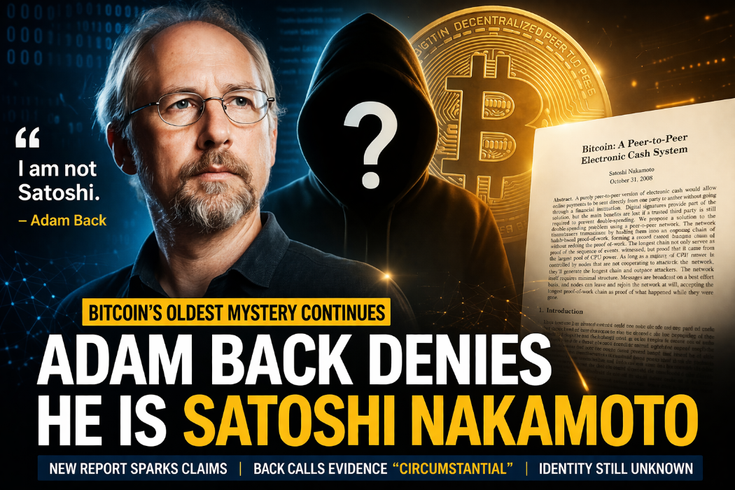 Adam Back Denies He Is Satoshi Nakamoto, Reigniting Bitcoin’s Oldest Mystery