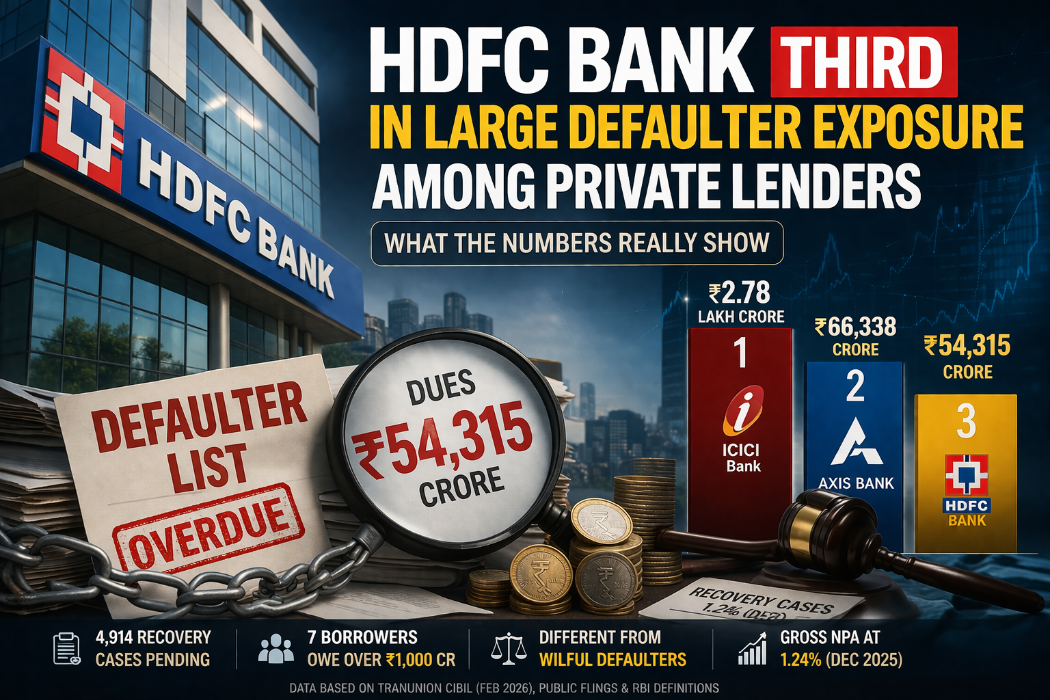 HDFC Bank Ranks Third in Large Defaulter Exposure Among Private Lenders