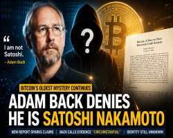 Adam Back Denies He Is Satoshi Nakamoto, Reigniting Bitcoin’s Oldest Mystery